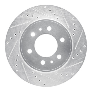 R1 09-09 Ford F-150 RWD Front Right Drilled & Slotted Silver Brake Rotor