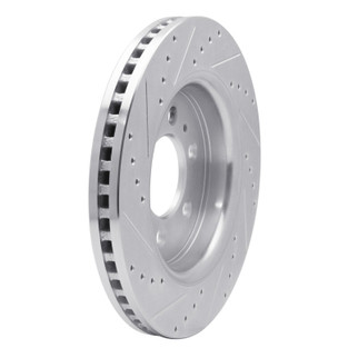 R1 07-21 Ford F-150 RWD Front Right Drilled & Slotted Silver Brake Rotor