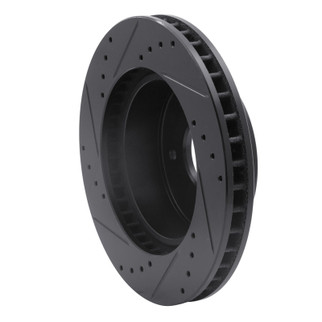 R1 63-82 Chevrolet Corvette Front Right Drilled & Slotted Black Brake Rotor