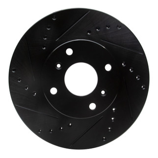 R1 98-99 Acura CL Front Left Drilled & Slotted Black Brake Rotor
