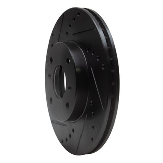 R1 98-99 Acura CL Front Left Drilled & Slotted Black Brake Rotor