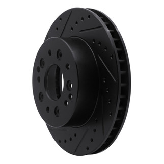 R1 63-82 Chevrolet Corvette Front/Rear Left Drilled & Slotted Black Brake Rotor