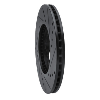 R1 92-98 Acura TL Front Left Drilled & Slotted Black Brake Rotor