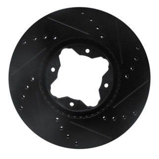 R1 92-98 Acura TL Front Left Drilled & Slotted Black Brake Rotor