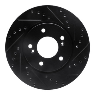 R1 91-96 Acura NSX Front Right Drilled & Slotted Black Brake Rotor