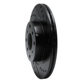 R1 87-90 Acura Legend Front Right Drilled & Slotted Black Brake Rotor
