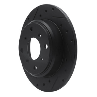 R1 87-90 Acura Legend Rear Left Drilled & Slotted Black Brake Rotor