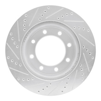 R1 05-12 Ford F-450 Super Duty Front Right Drilled & Slotted Silver Brake Rotor