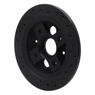 R1 86-89 Acura Integra Rear Left Drilled & Slotted Black Brake Rotor
