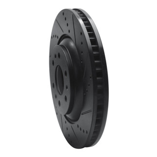 R1 04-09 Cadillac SRX Front Right Drilled & Slotted Black Brake Rotor