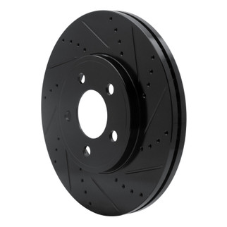R1 03-11 Ford Crown Victoria Front Right Drilled & Slotted Black Brake Rotor