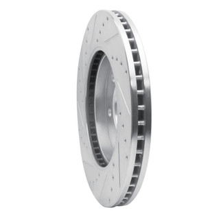 R1 02-06 Ford Expedition Front Right Drilled & Slotted Silver Brake Rotor