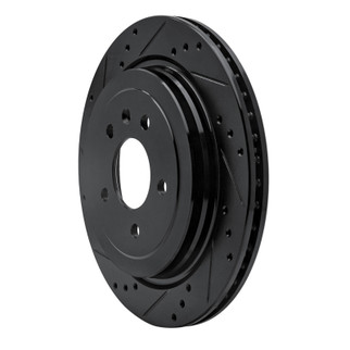 R1 13-19 Cadillac ATS Rear Left Drilled & Slotted Black Brake Rotor