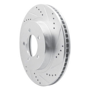 R1 02-05 Ford Explorer Front Right Drilled & Slotted Silver Brake Rotor