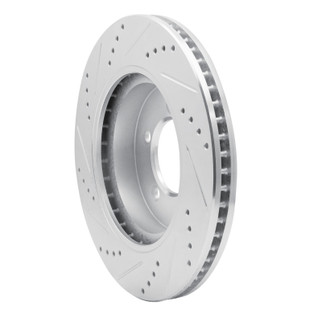 R1 02-05 Ford Explorer Front Right Drilled & Slotted Silver Brake Rotor