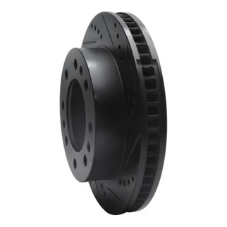 R1 06-11 Cadillac DTS Front Right Drilled & Slotted Black Brake Rotor