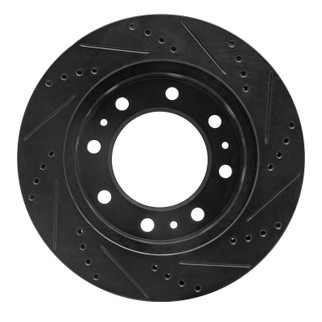 R1 06-11 Cadillac DTS Front Left Drilled & Slotted Black Brake Rotor