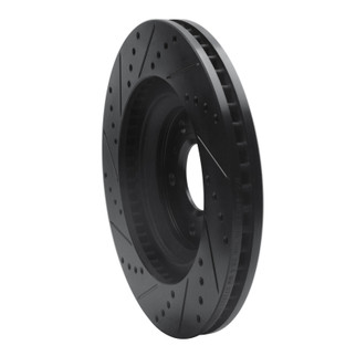 R1 06-16 Buick Lucerne Front Right Drilled & Slotted Black Brake Rotor