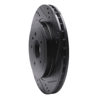 R1 05-11 Cadillac CTS Rear Right Drilled & Slotted Black Brake Rotor