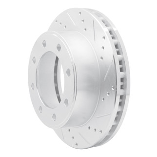 R1 99-05 Ford F-250 4WD (Super Duty) Front Right Drilled & Slotted Silver Brake Rotor