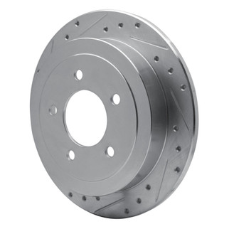 R1 97-04 Ford Expedition Rear Left Drilled & Slotted Silver Brake Rotor
