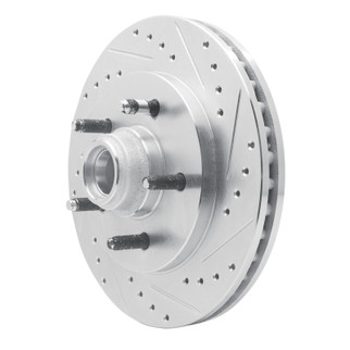 R1 99-04 Ford Expedition Front Right Drilled & Slotted Silver Brake Rotor