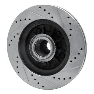 R1 00-04 Ford F-150 RWD Front Left Drilled & Slotted Silver Brake Rotor