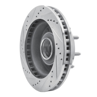 R1 99-02 Ford F-250 2WD (Super Duty) Front Right Drilled & Slotted Silver Brake Rotor