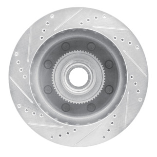 R1 99-02 Ford F-250 2WD (Super Duty) Front Right Drilled & Slotted Silver Brake Rotor