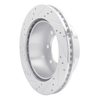 R1 99-05 Ford F-250 2WD (Super Duty) Rear Right Drilled & Slotted Silver Brake Rotor