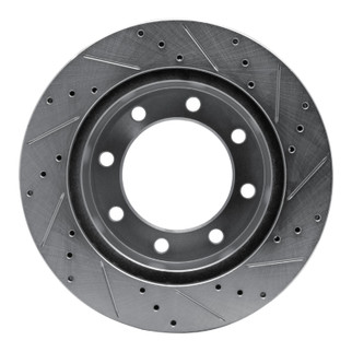 R1 99-99 Ford F-350 Super Duty 4WD Front Left Drilled & Slotted Silver Brake Rotor