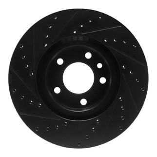 R1 97-01 Cadillac CATERA Front Right Drilled & Slotted Black Brake Rotor