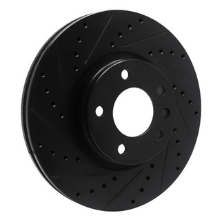R1 97-01 Cadillac CATERA Front Left Drilled & Slotted Black Brake Rotor