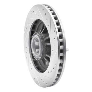 R1 97-00 Ford Expedition Front Left Drilled & Slotted Silver Brake Rotor