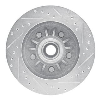 R1 97-00 Ford Expedition Front Left Drilled & Slotted Silver Brake Rotor