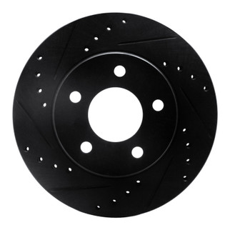 R1 01-07 Buick Rendezvous Front Left Drilled & Slotted Black Brake Rotor