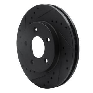 R1 01-07 Buick Rendezvous Front Left Drilled & Slotted Black Brake Rotor