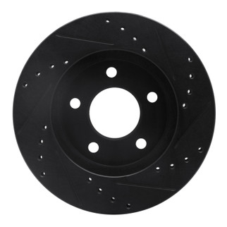 R1 01-07 Buick Rendezvous Front Left Drilled & Slotted Black Brake Rotor