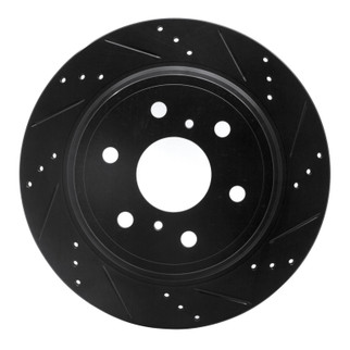 DFC 07-20 Cadillac Escalade ESV Rear Right Drilled & Slotted Black Brake Rotor