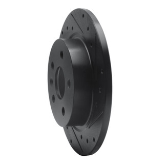 R1 11-22 Buick Encore Rear Right Drilled & Slotted Black Brake Rotor
