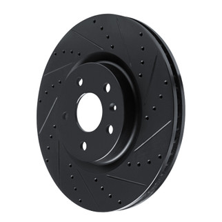 R1 13-19 Buick Regal Front Right Drilled & Slotted Black Brake Rotor