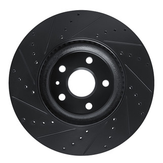 R1 13-19 Buick Regal Front Right Drilled & Slotted Black Brake Rotor