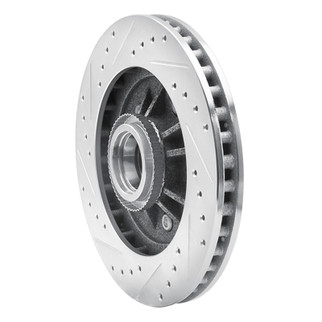 R1 97-00 Ford F-150 RWD Front Right Drilled & Slotted Silver Brake Rotor