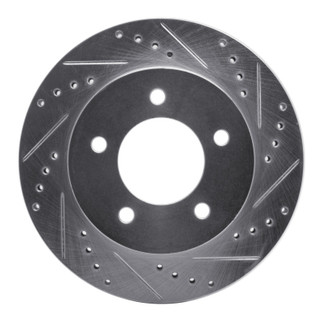 R1 97-04 Ford F-150 4WD Front Right Drilled & Slotted Silver Brake Rotor