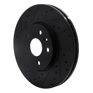 R1 10-25 Buick Allure Front Left Drilled & Slotted Black Brake Rotor