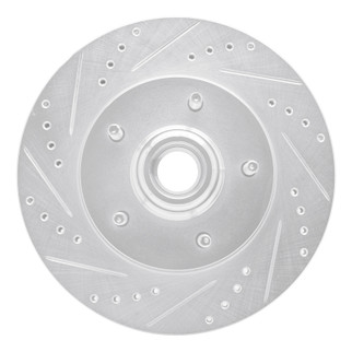 R1 97-99 Ford F-150 RWD Front Left Drilled & Slotted Silver Brake Rotor