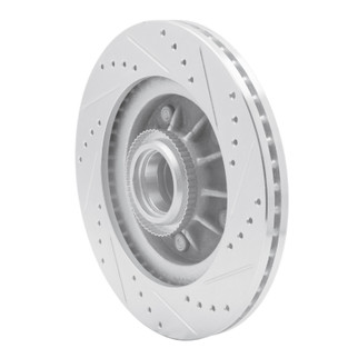 R1 97-99 Ford F-150 RWD Front Left Drilled & Slotted Silver Brake Rotor