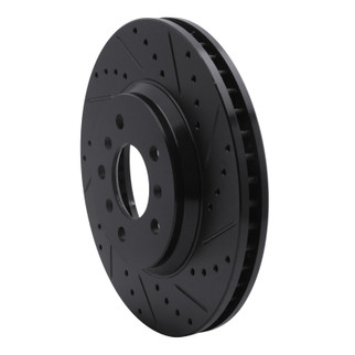 R1 06-16 Buick Lucerne Front Right Drilled & Slotted Black Brake Rotor