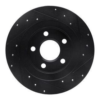 R1 98-05 Buick Park Avenue Rear Left Drilled & Slotted Black Brake Rotor