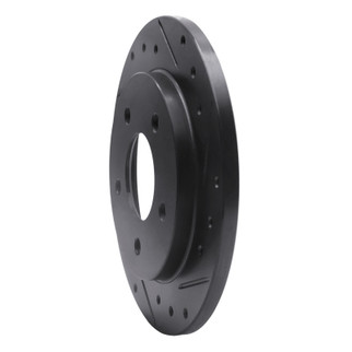 R1 88-94 Buick Regal Rear Right Drilled & Slotted Black Brake Rotor
